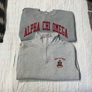 Alpha Chi Omega Quarter Zip and Crew Neck Bundle